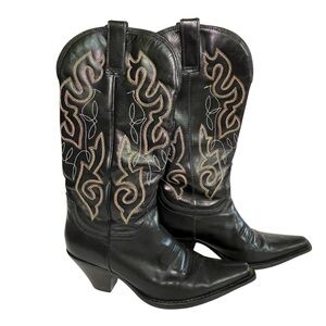 Maria Lya Cowboy Boots Women's Size 6 Brown Leather Western Embroidered Shoes
